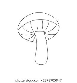 Mushroom icon outline on white background