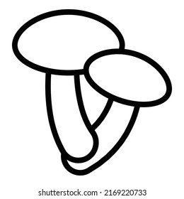 Mushroom icon outline vector. Shiitake food. Chinese forest