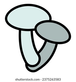 Mushroom icon outline vector. Shiitake food. Chinese forest color flat