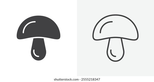 Mushroom icon. outlined vector style.