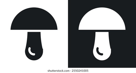 Mushroom icon pack in black color.