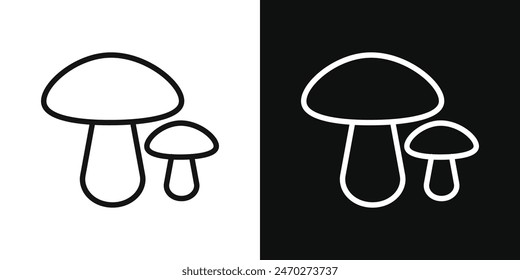 Mushroom icon pack. Simple shiitake mushroom vector sign. Fungi icon.