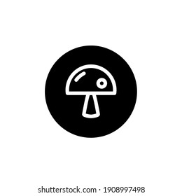 Mushroom icon in round black style. Vector
