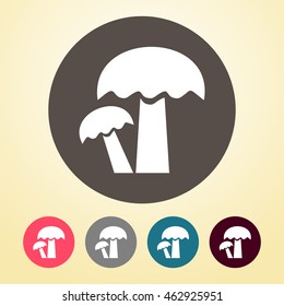 Mushroom Icon in round shape. 