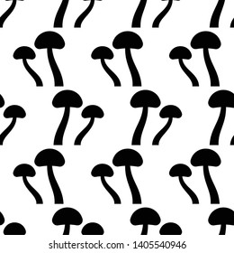 Mushroom Icon Seamless Pattern, Mushroom With Cap And Stipe Vector Art Illustration
