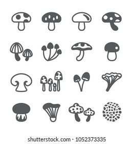 Mushroom icon set