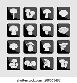 mushroom icon set