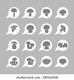 mushroom icon set