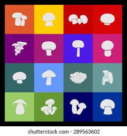 mushroom icon set