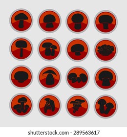 mushroom icon set