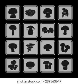 mushroom icon set
