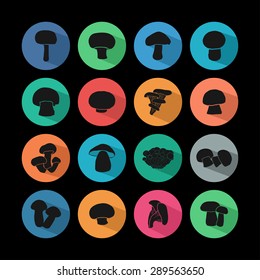 mushroom icon set
