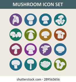 mushroom icon set