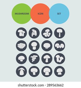 mushroom icon set