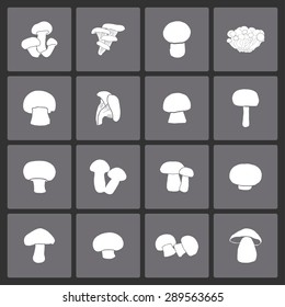 mushroom icon set
