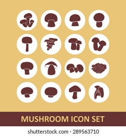 mushroom icon set