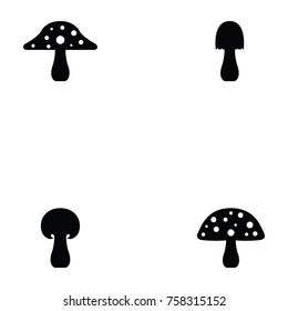 mushroom icon set