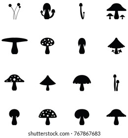 mushroom icon set
