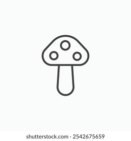 Mushroom icon set in black color