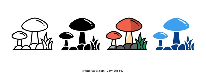 Mushroom Icon Set Multiple Style Collection