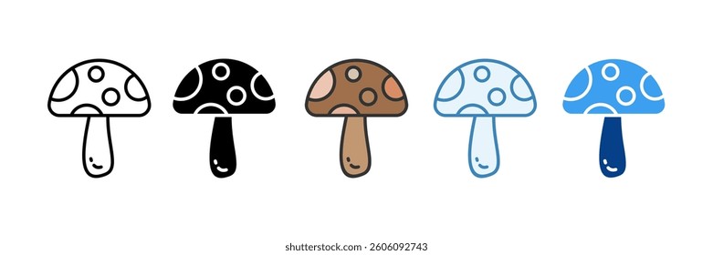 Mushroom Icon Set Multiple Style Collection