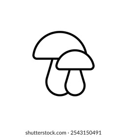 Mushroom icon set. outlined and solid filled versions.