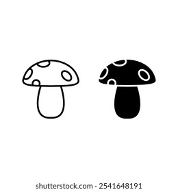 Mushroom icon set. sign for mobile concept and web design color editable