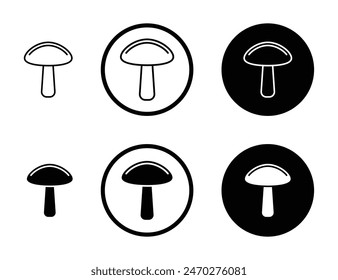 Mushroom icon set. simple shiitake mushroom vector icon. fungi sign suitable for apps and websites UI designs.