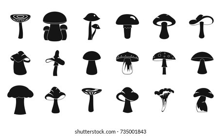 Mushroom icon set. Simple set of mushroom vector icons for web design isolated on white background