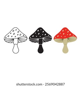 Mushroom Icon Set Vector Design.