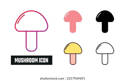 Mushroom Icon Set Vector Illustration