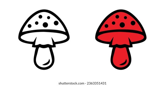 Mushroom icon set vector illustration isolated on white background