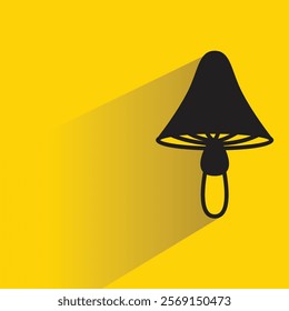 mushroom icon with shadow on yellow background