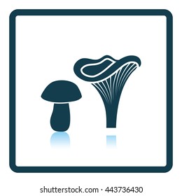 Mushroom  icon. Shadow reflection design. Vector illustration.