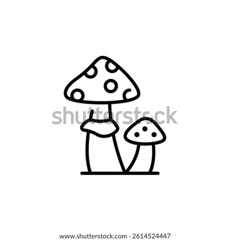 Mushroom icon. A mushroom, showcasing different species with distinctive shapes and textures. Vector illustrations
