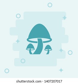 Mushroom Icon. Simple icon, blue colored icon illustration.