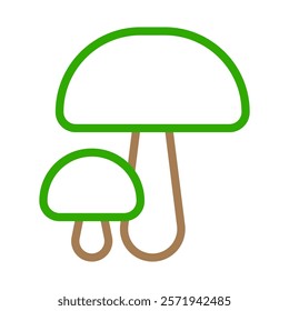 Mushroom icon, simple line drawing. Concept of nature, food, and healthy eating.