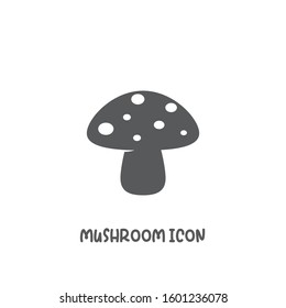 Mushroom icon simple silhouette flat style vector illustration on white background.