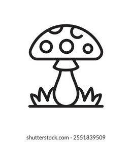 Mushroom icon Simple thin outline