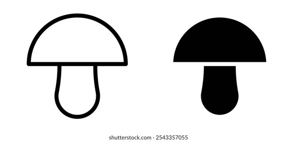 Mushroom icon symbol collection on white background.