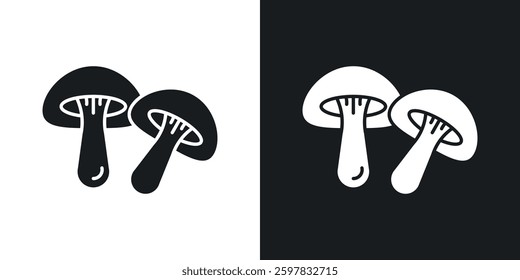 Mushroom icon symbol collection on white background.