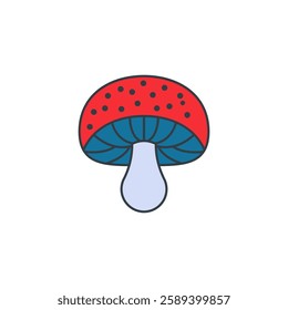 Mushroom icon symbol vector illustration isolated on white background