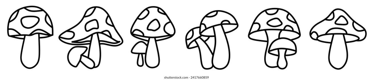 Plantilla de icono de hongos. Ilustración vectorial de material.