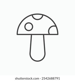 Mushroom icon in thin black lines