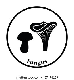 Mushroom  icon. Thin circle design. Vector illustration.