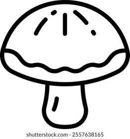 Mushroom Icon. Thin Line Mushroom Icon