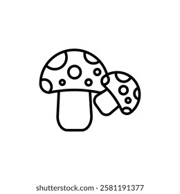 mushroom icon Thin line art isolated