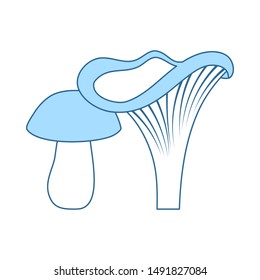 Pilzsymbol. Einfach mit dem Design der blauen Füllung übereinstimmen. Vektorgrafik.