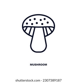 mushroom icon. Thin line mushroom icon from vegetables and fruits collection. Outline vector isolated on white background. Editable mushroom symbol can be used web and mobile