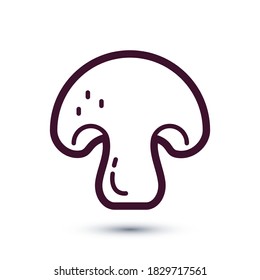 Mushroom icon thin line for web and mobile, modern minimalist flat design. Eps 10 vector illustration.